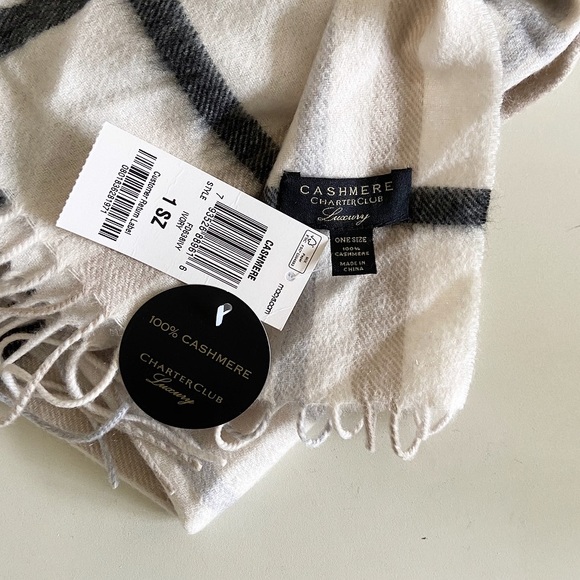 NWT 100% cashmere plaid scarf - Picture 5 of 6